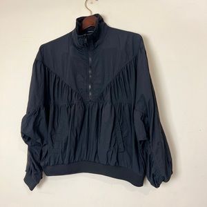 Forever 21 Black Windbreaker Balloon  Bomber Jacket Sz S